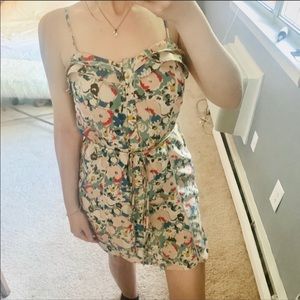 UO kimchi blue floral tie waist ruffle dress
